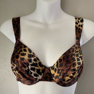 Victoria's Secret Second Skin Satin Underwire Bra 34b Black Leopard